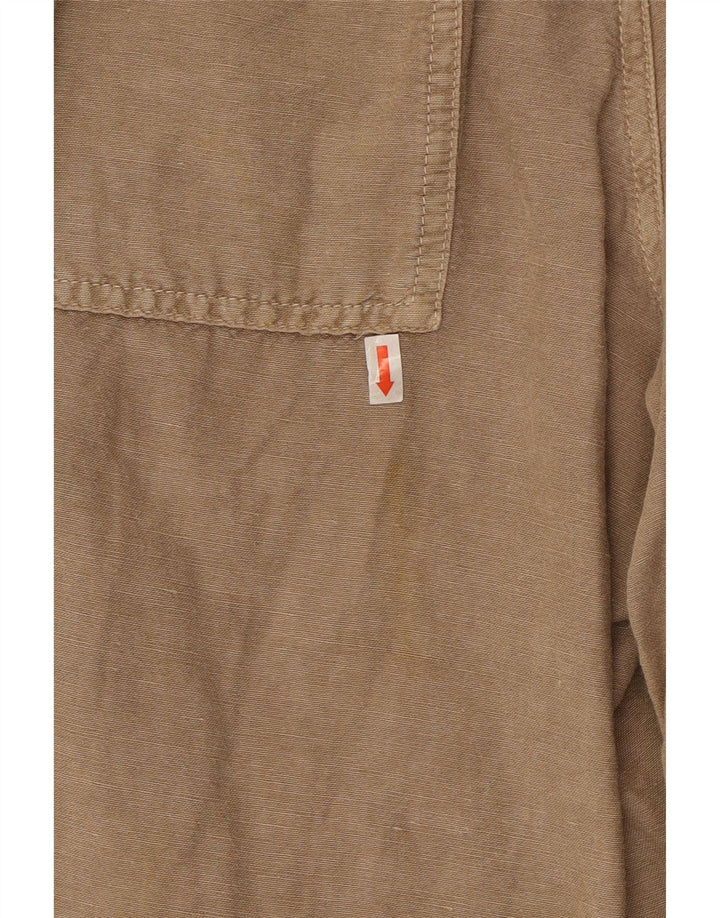 ARMANI Womens Cargo Shorts W31 Medium Beige Linen Vintage Armani and Second-Hand Armani from Messina Hembry 