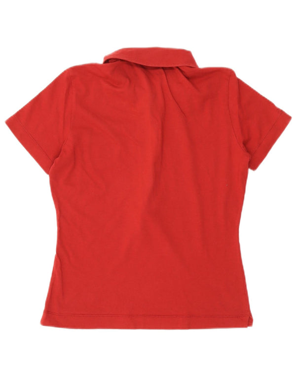 Sergio Tacchini Dame Polo Shirt UK 14 Medium Burgundy