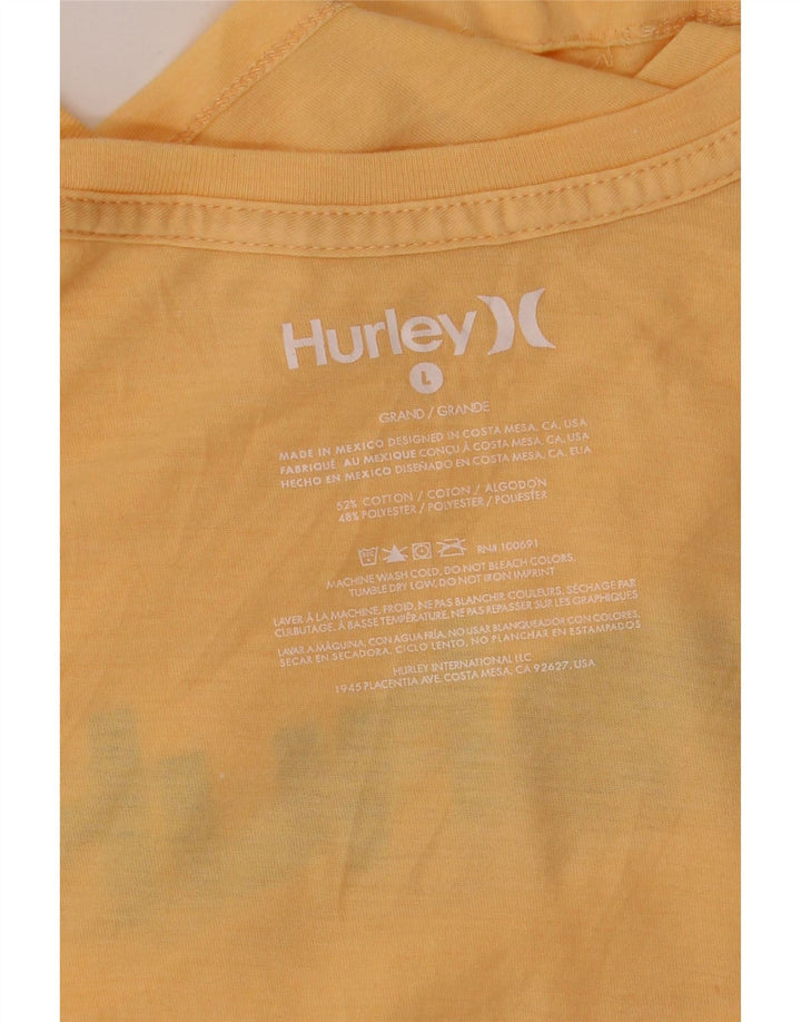 HURLEY Grafisk T-shirt top til mænd Stor gul bomuld