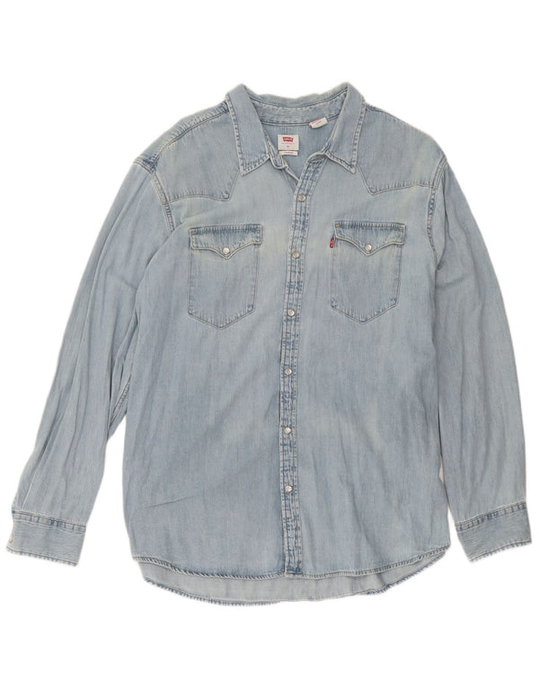 Levi's Mens Tall Denim Shirt XL Blue Cotton