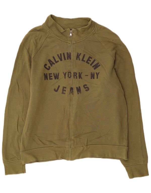 Calvin Klein Jeans Herre grafisk træningsdragt Topjakke 3XL Khaki Bomuld