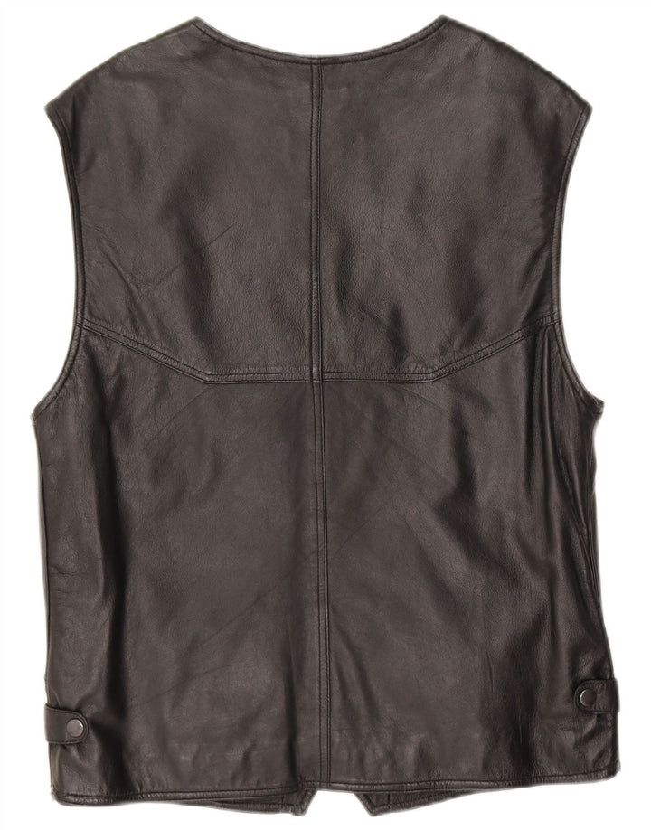 Vintage lædervest til mænd IT 48 Lille sort
