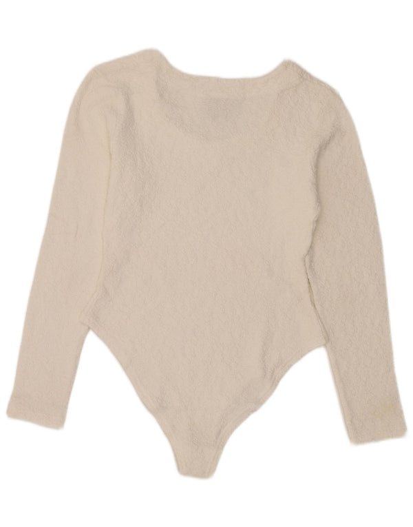 CLOCK HOUSE Langærmet bodysuit til kvinder IT 42/44 Medium hvid bomuld