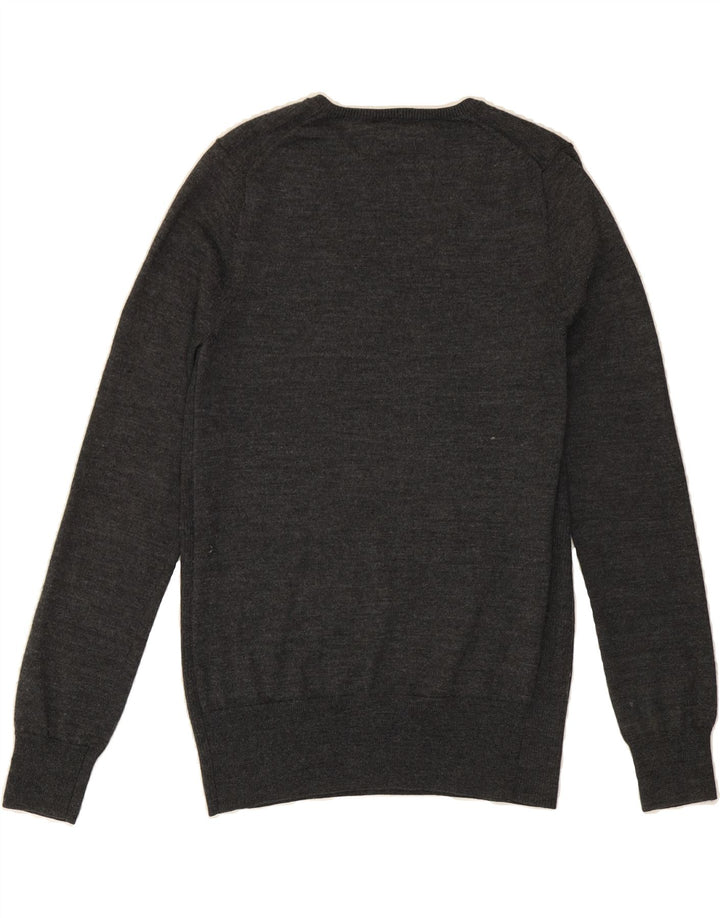 NIKE Womens V-Neck Jumper Sweater Large Grey Vintage Nike and Second-Hand Nike from Messina Hembry 