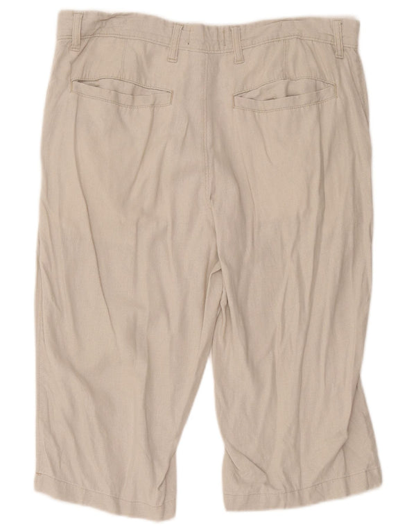 Marks & Spencer Herre Regular Bermuda Shorts W34 Large Beige Linen