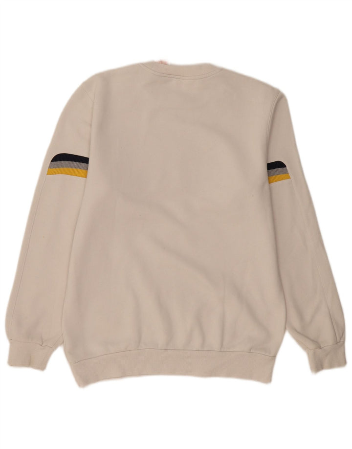 Adidas Graphic Sweatshirt Jumper UK 14 Medium White Bomuld