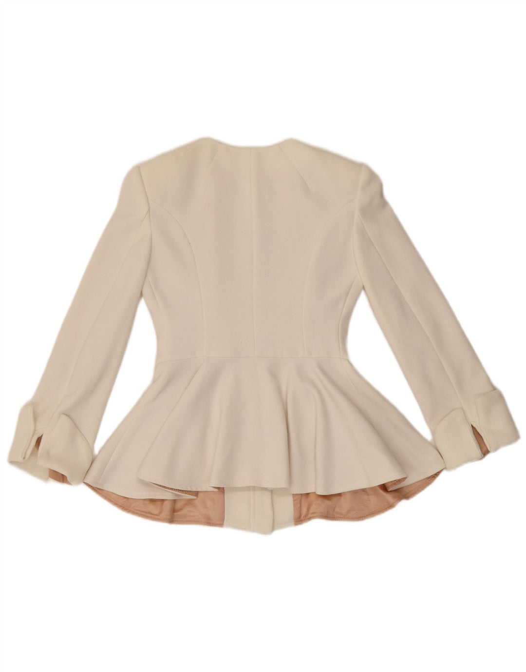 Elisabetta Franchi Dame Blazerjakke med fuld lynlås IT 38 XS Hvid Polyester