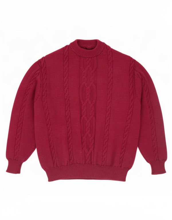Vintage herre sweater med rund hals XL Bourgogne
