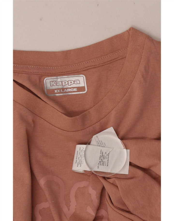 Kappa Herre Grafisk T-Shirt Top 2XL Pink Bomuld