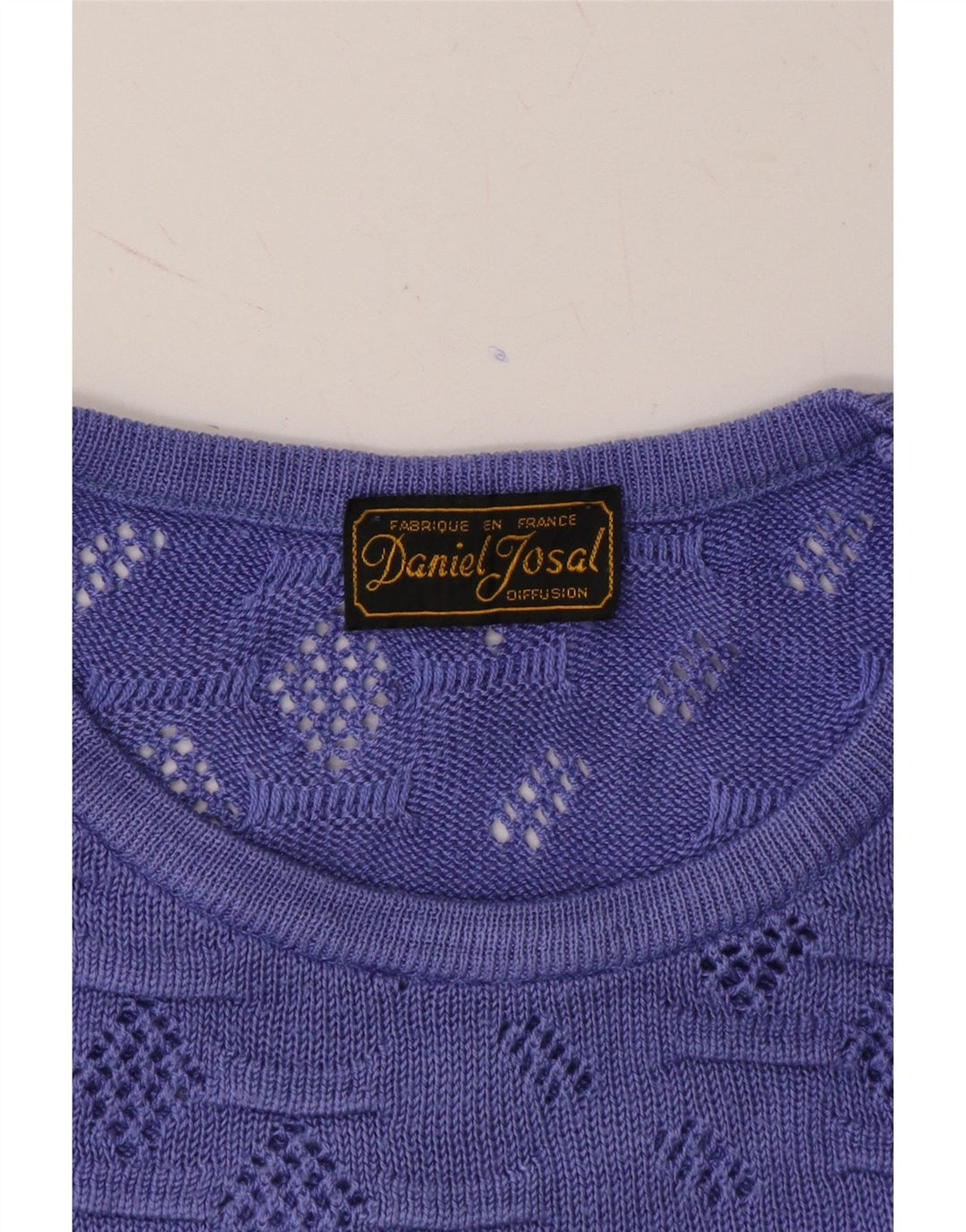 VINTAGE Womens Crew Neck Jumper Sweater UK 14 Medium Purple Argyle/Diamond Vintage Vintage and Second-Hand Vintage from Messina Hembry 