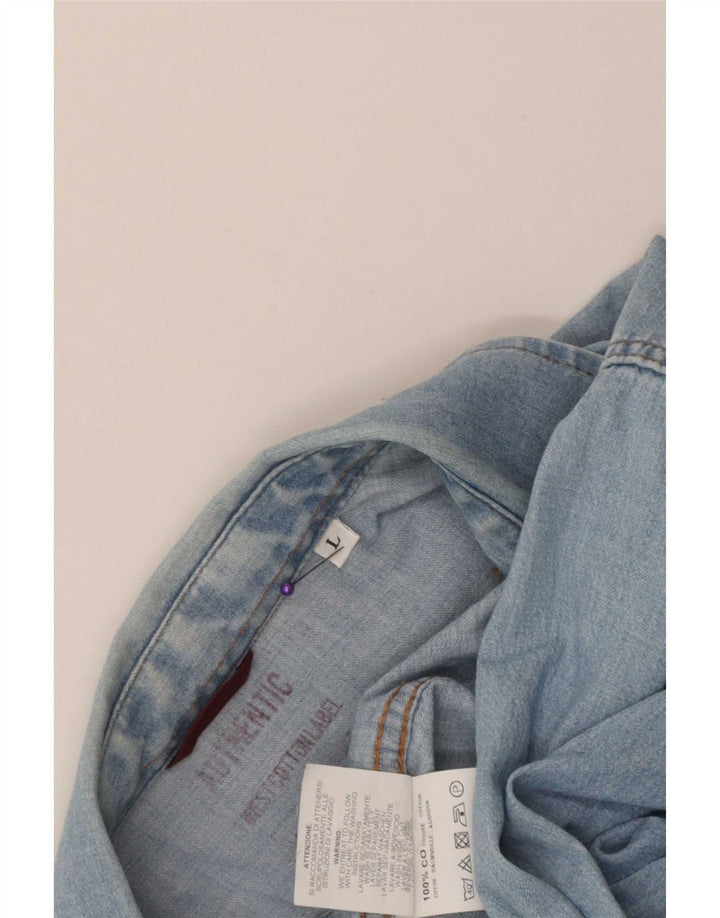 Carrera denimskjorte til mænd, stor blå bomuld