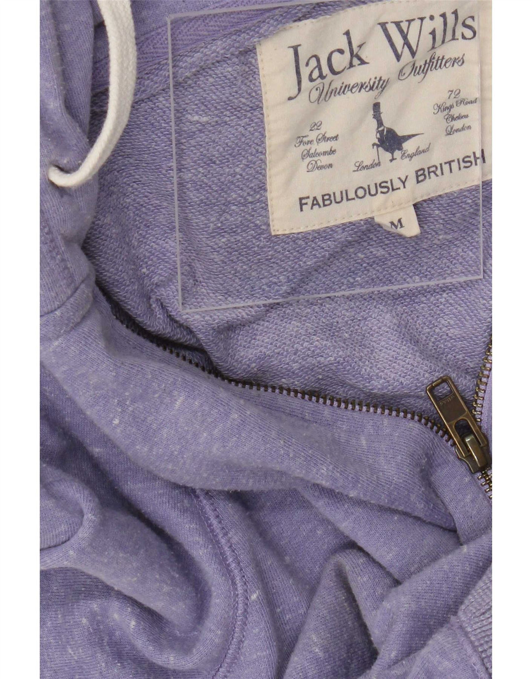 Jack Wills Herre grafisk hættetrøje med lynlås Medium Lilla Flecked Polyester