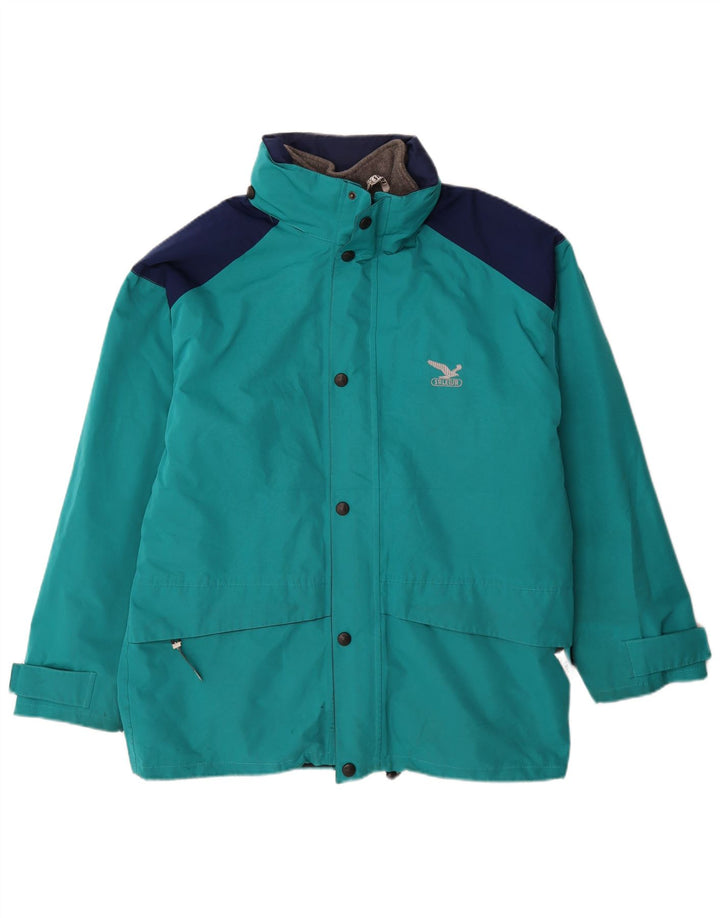 SALEWA Herre Windbreaker Jacket UK 40 Large Blue Colourblock Polyamid