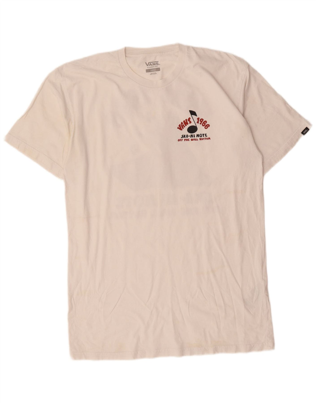 Vans Herre Classic Fit Grafisk T-Shirt Top Stor Hvid Bomuld