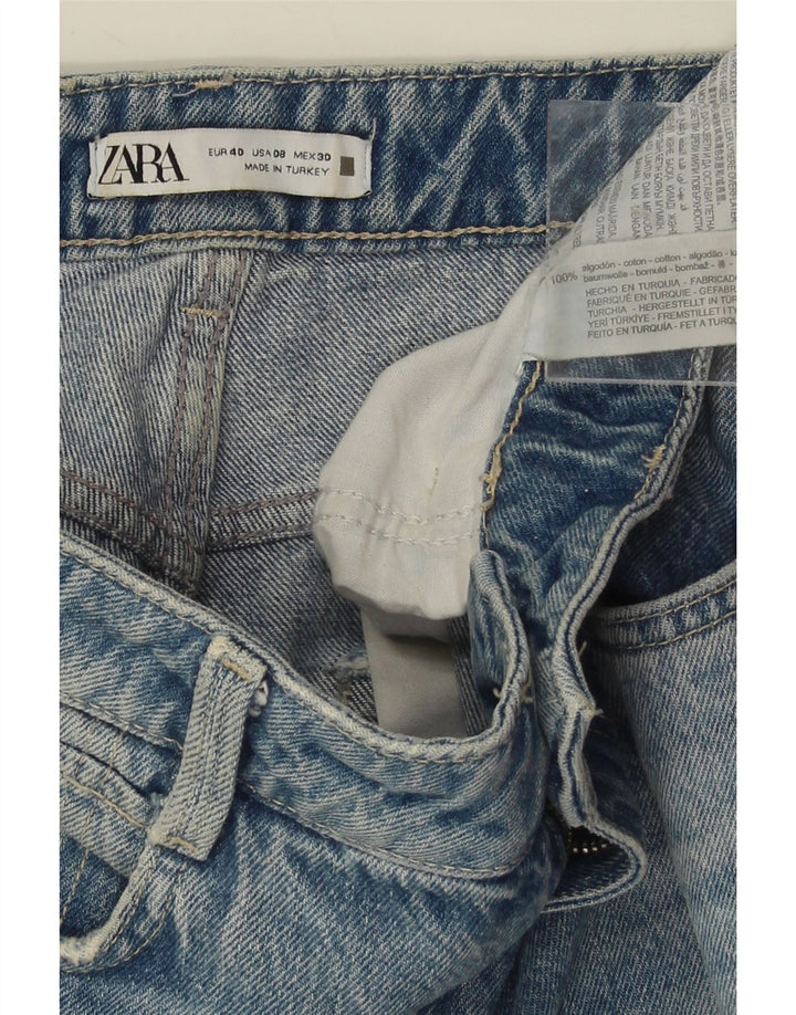ZARA Womens High Rise Distressed Tapered Jeans EU 40 Medium W30 L28 Blue Vintage Zara and Second-Hand Zara from Messina Hembry 