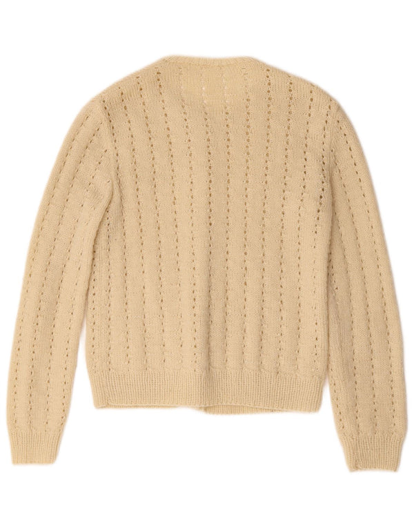 Vintage dame cardigan sweater UK 10 Small Beige