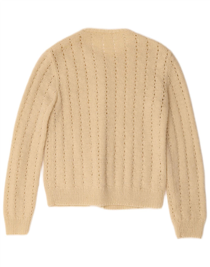 Vintage dame cardigan sweater UK 10 Small Beige