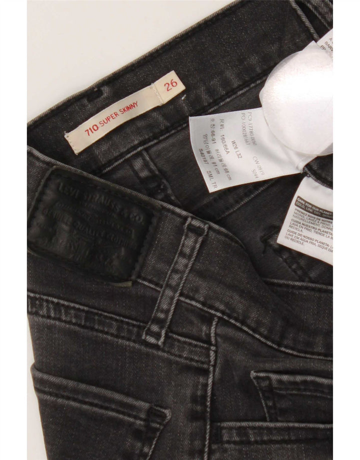 Levi's Dame 710 Super Skinny Jeans W26 L32 Grå Bomuld