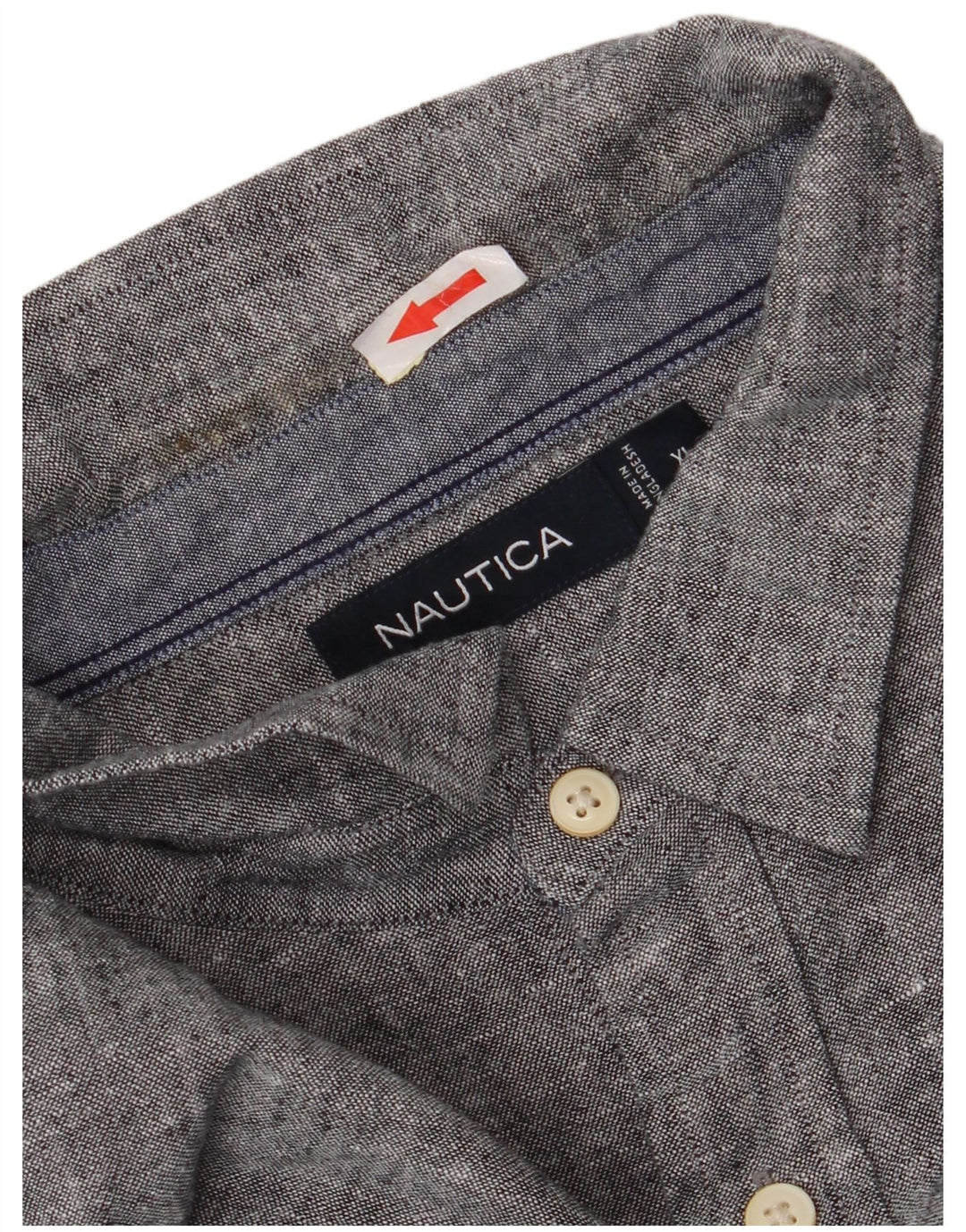 Nautica Herreskjorte XL Grå Flecked Linen