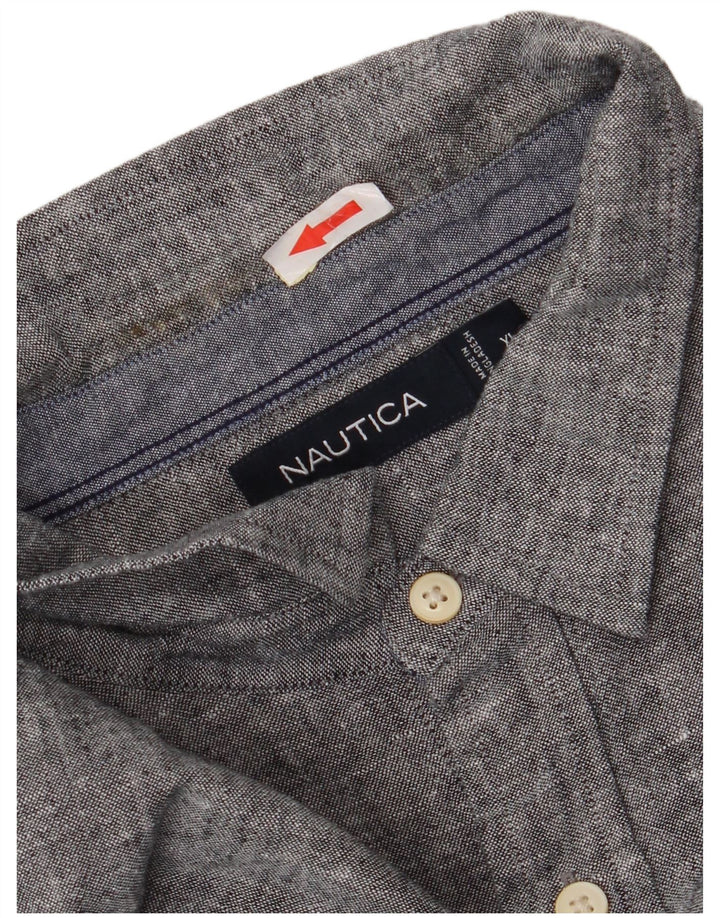 Nautica Herreskjorte XL Grå Flecked Linen