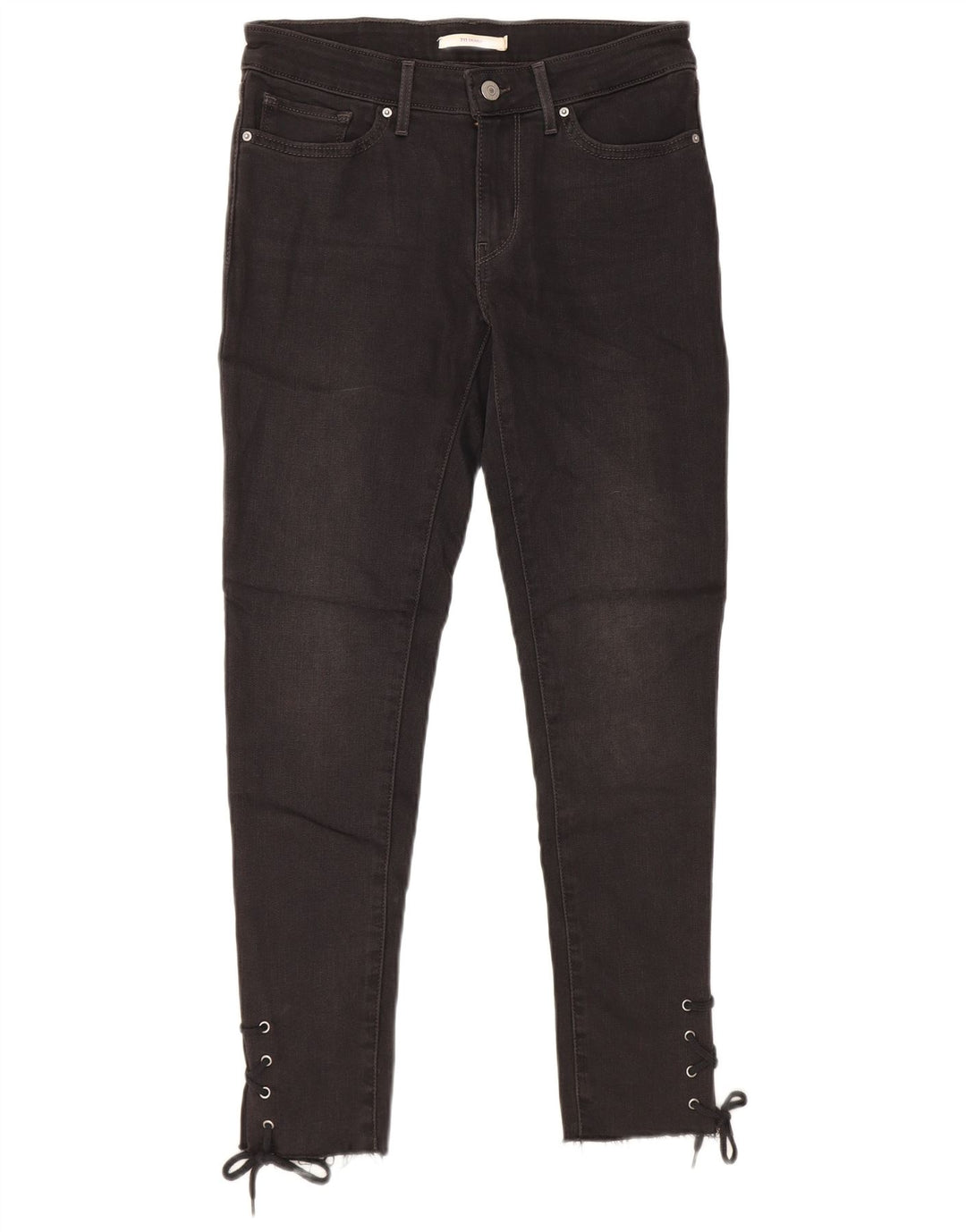 LEVI'S Dame 711 Skinny Jeans W28 L27 Sort Bomuld