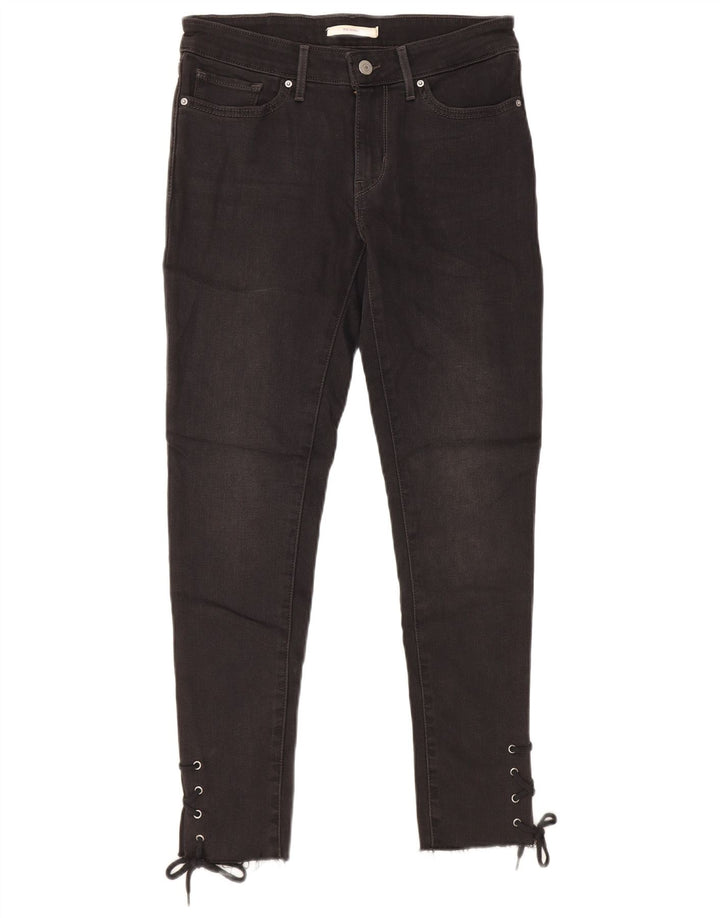 LEVI'S Dame 711 Skinny Jeans W28 L27 Sort Bomuld