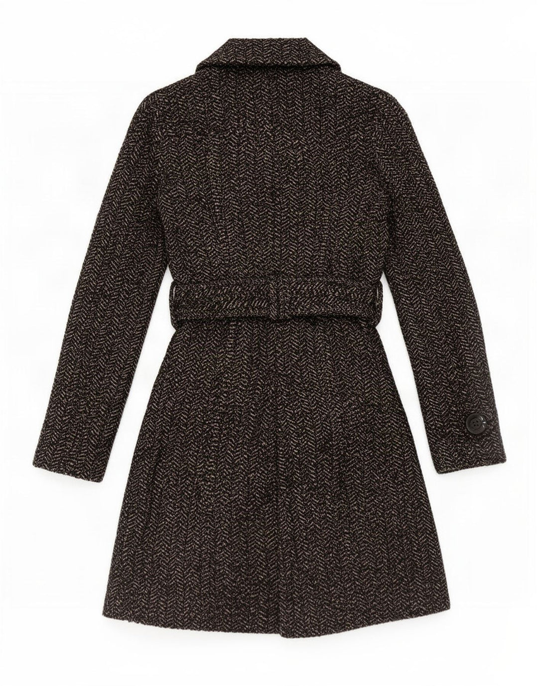 Zara Dame Dobbeltradet Frakke UK 10 Small Grey Herringbone