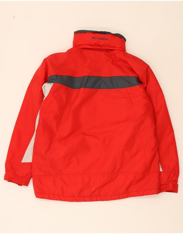Columbia Boys Hooded Windbreaker Jacket 14-15 år Rød Colourblock