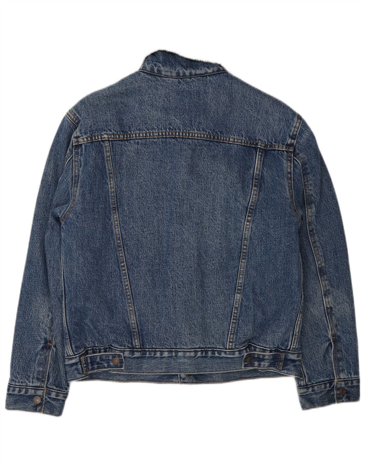 Levi's Herre Denim Sherpa Jacket UK 36 Small Blue Cotton