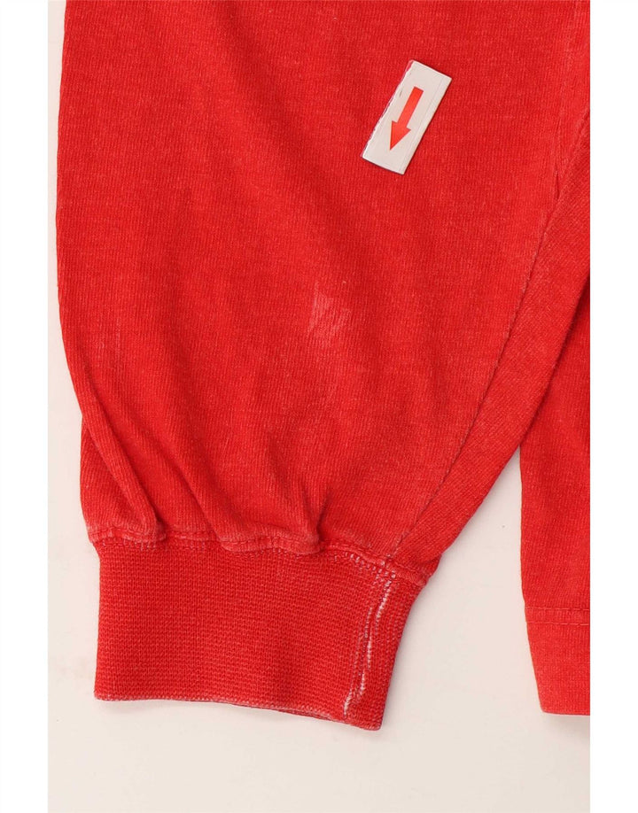 United Cotton Herre grafisk langærmet poloshirt Medium Rød