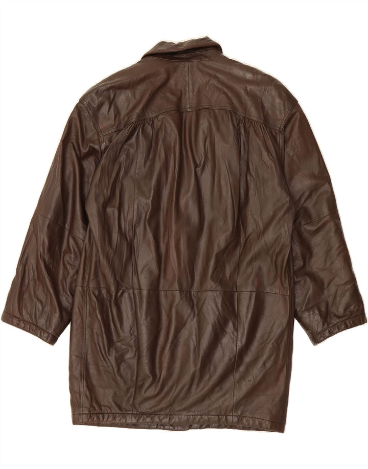 CONBIPEL Womens Leather Coat UK 20 2XL Brown Leather Vintage Conbipel and Second-Hand Conbipel from Messina Hembry 