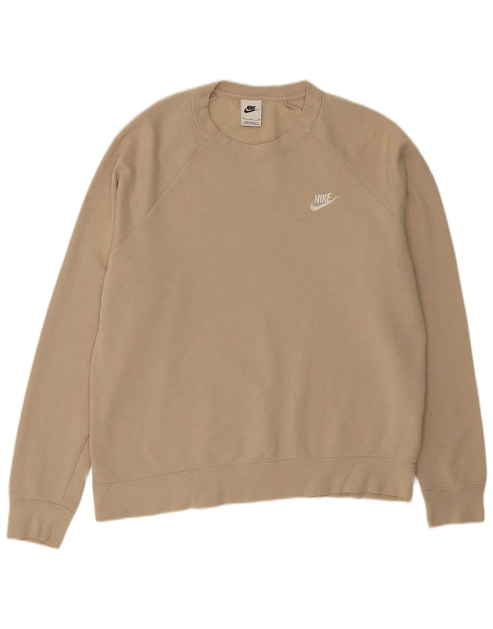 NIKE Mens Sweatshirt Jumper XL Beige Cotton