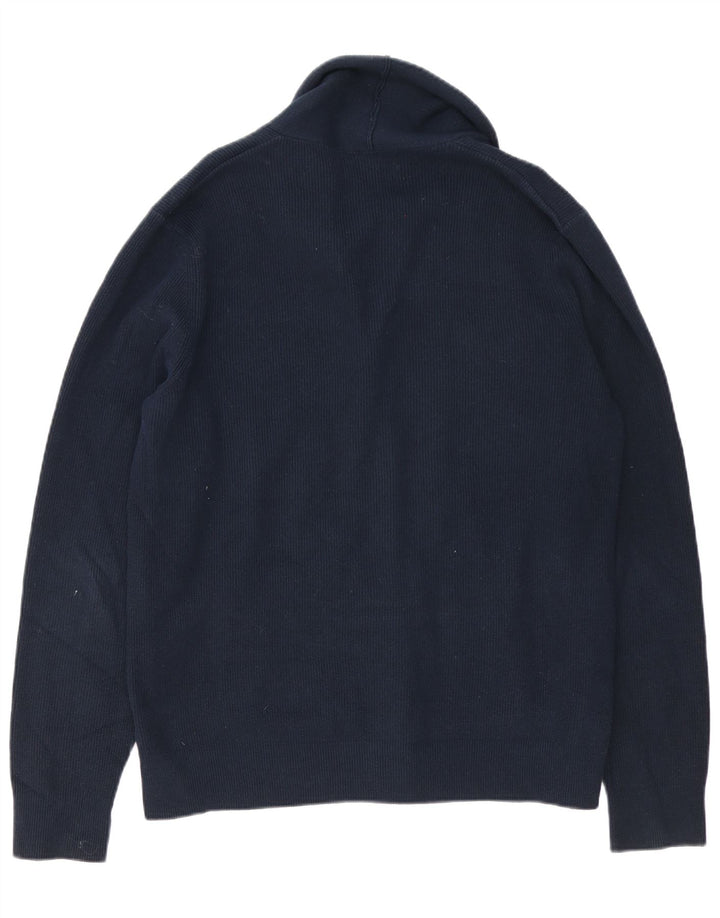MARKS & SPENCER Herre cardigan sweater Stor marineblå bomuld