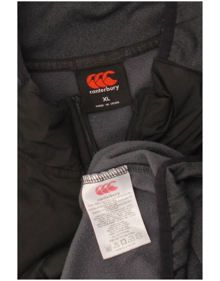 Canterbury Pullover med lynlås til mænd, træningsdragt Top XL Sort Colourblock