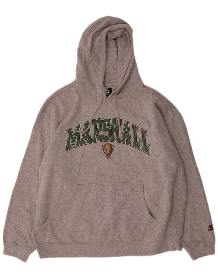 Starter Herre Marshall Thundering Herd Graphic Hoodie Jumper 2XL Grå Bomuld