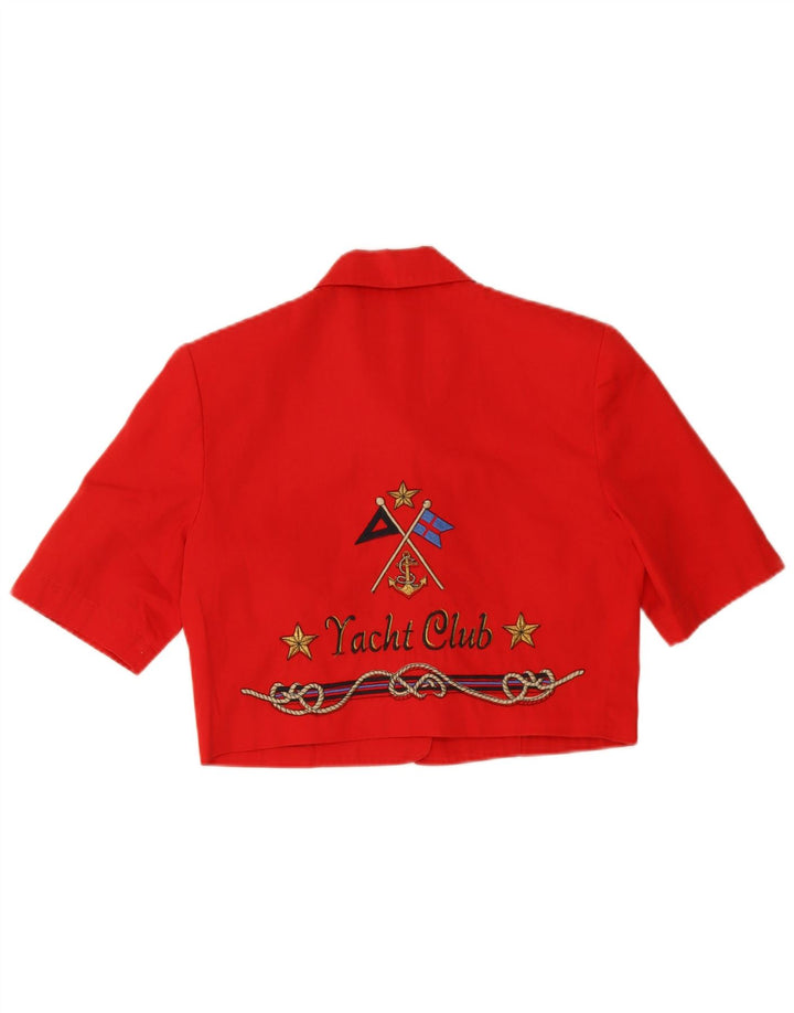 Valgmuligheder Dame Kortærmet Crop Shirt Bluse IT 40 Lille Rød Bomuld
