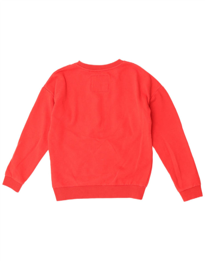 Superdry Womens Grafisk Oversized Sweatshirt Jumper UK 10 Lille rød bomuld
