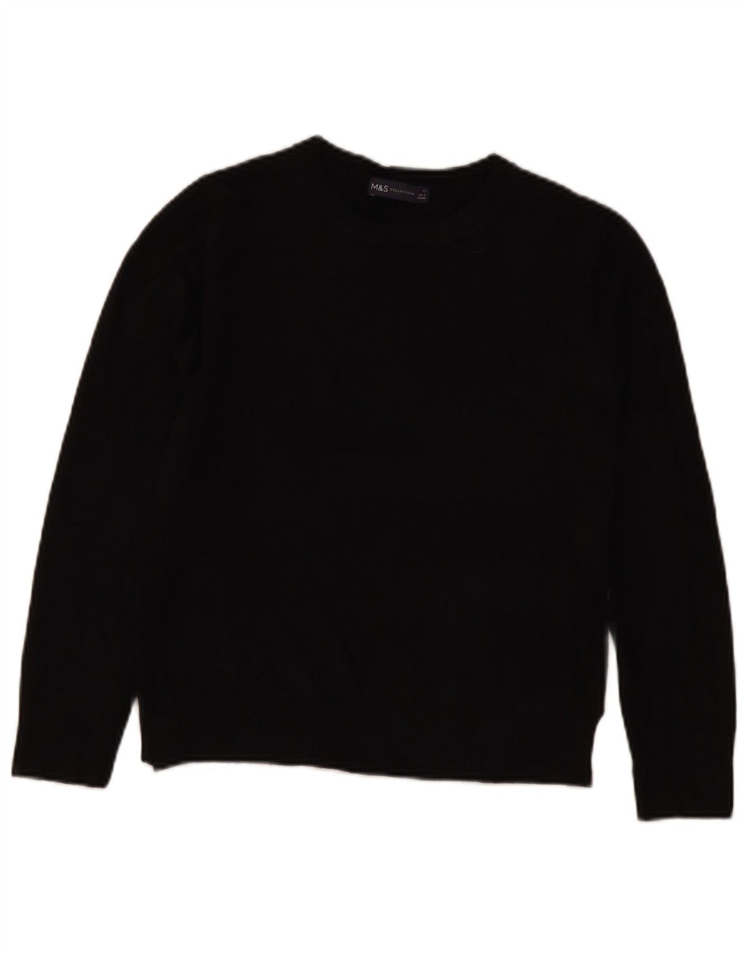 Marks & Spencer Dame sweater med rund hals DK 12 Medium Sort Akryl