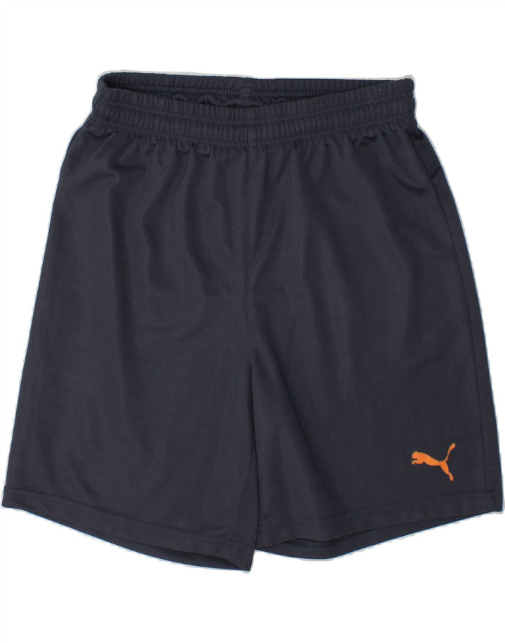 PUMA Boys Sport Shorts 11-12 Years Navy Blue Polyester Vintage Puma and Second-Hand Puma from Messina Hembry 