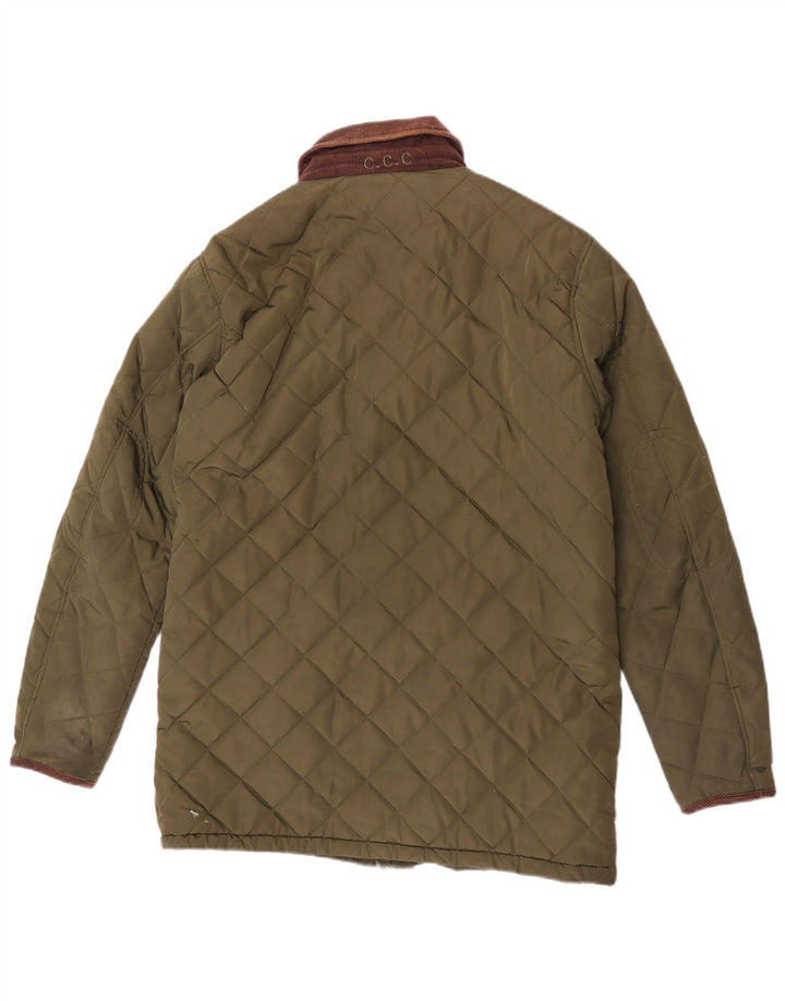 Crew Clothing Herre quiltet jakke UK 38 Medium Green Polyester