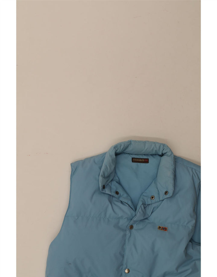 NAPAPIJRI Boys Padded Gilet 13-14 Years Blue Polyamide Vintage Napapijri and Second-Hand Napapijri from Messina Hembry 