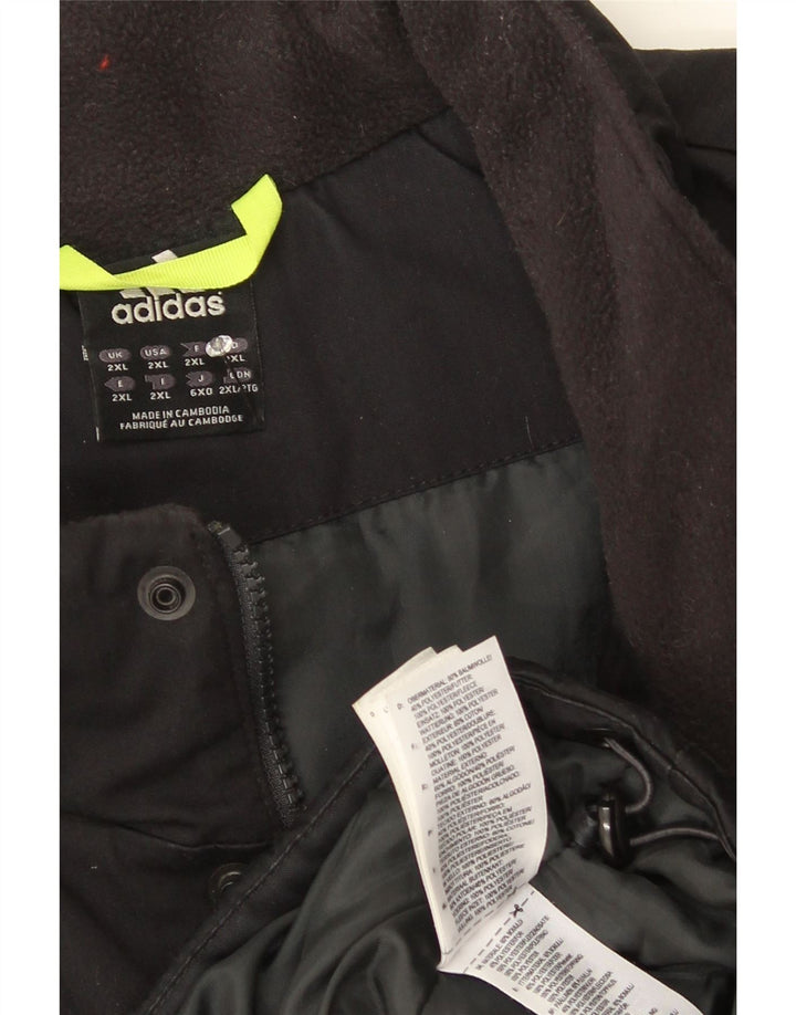 Adidas Herre Windbreaker Jacket UK 44 2XL Sort Bomuld