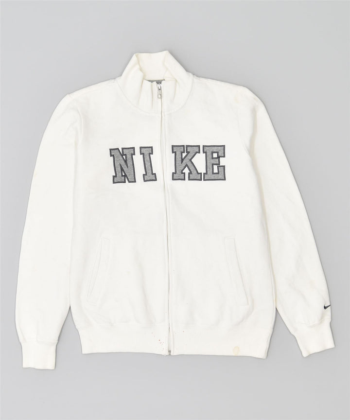NIKE træningsdragt topjakke til kvinder UK 12 Medium hvid bomuld