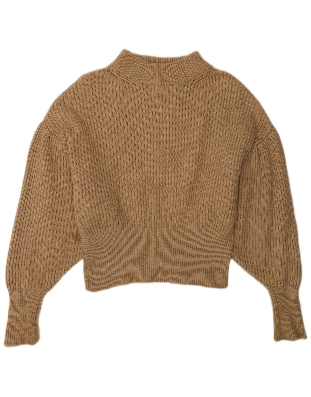 Zara Dame Oversized Crew Neck Jumper Sweater UK 10 Small Brown