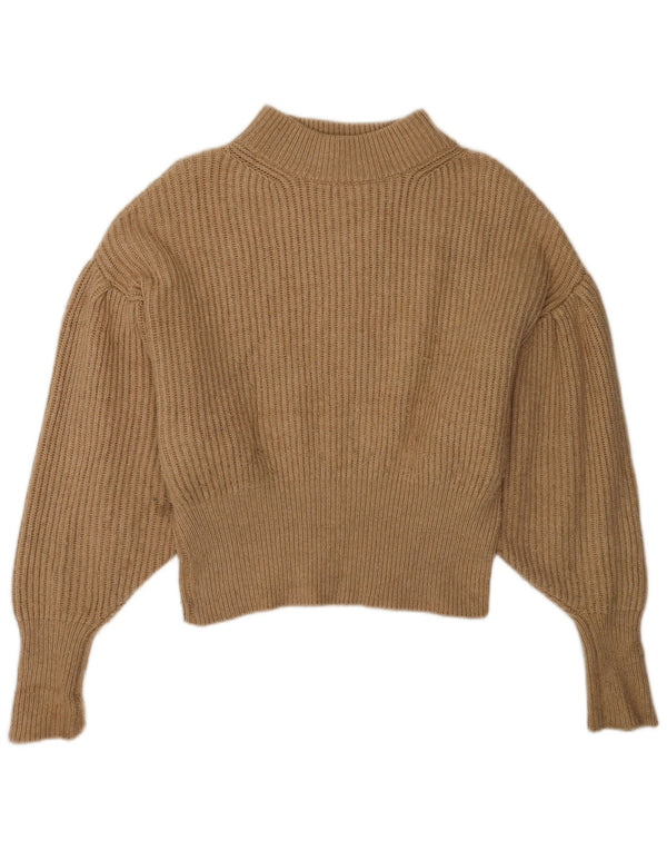 Zara Dame Oversized Crew Neck Jumper Sweater UK 10 Small Brown