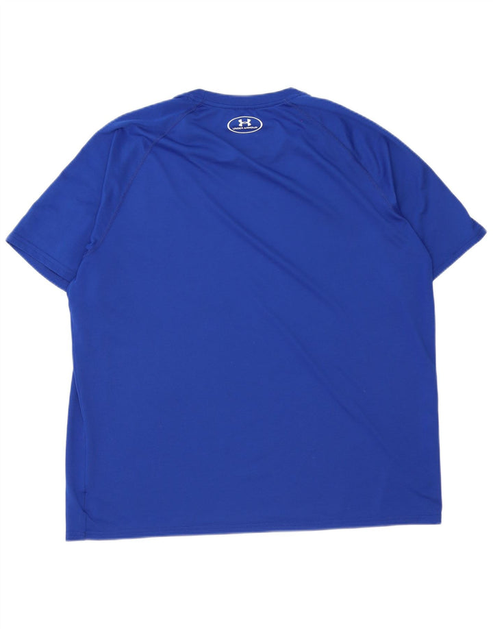 Under Armour Herre Heat Gear T-Shirt Top XL Blå Polyester