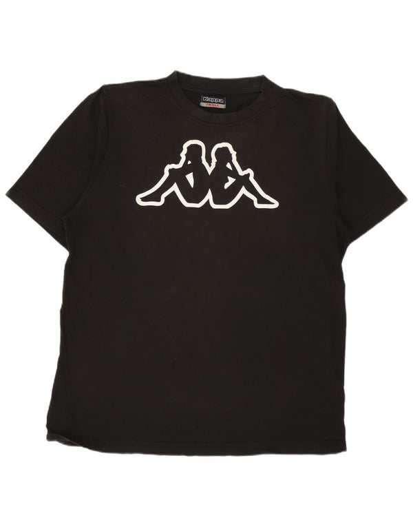 KAPPA Herre grafisk T-shirt Top Lille sort bomuld
