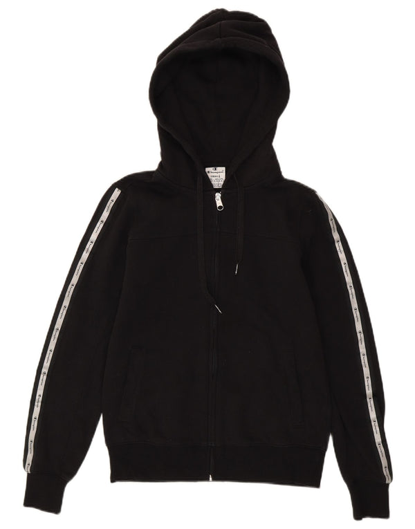 Champion Dame grafisk hættetrøje Sweater UK 10 Lille sort bomuld