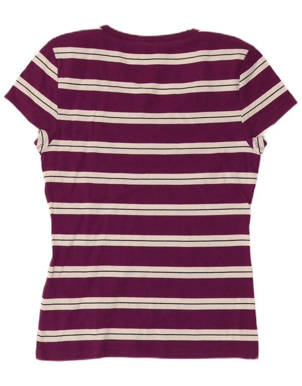 Tommy Hilfiger T-shirt top til kvinder DK 14 Stor lilla stribet bomuld