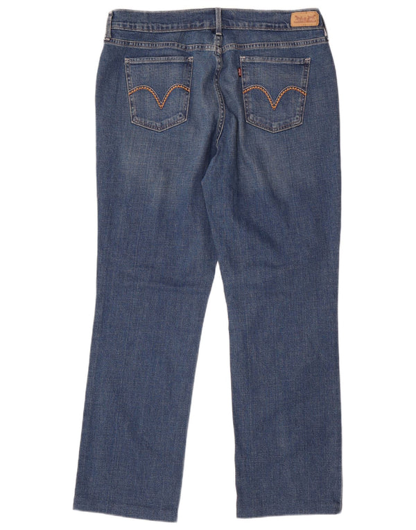 LEVI'S Dame 505 lige jeans US 12 Large W31 L29 Blå Bomuld